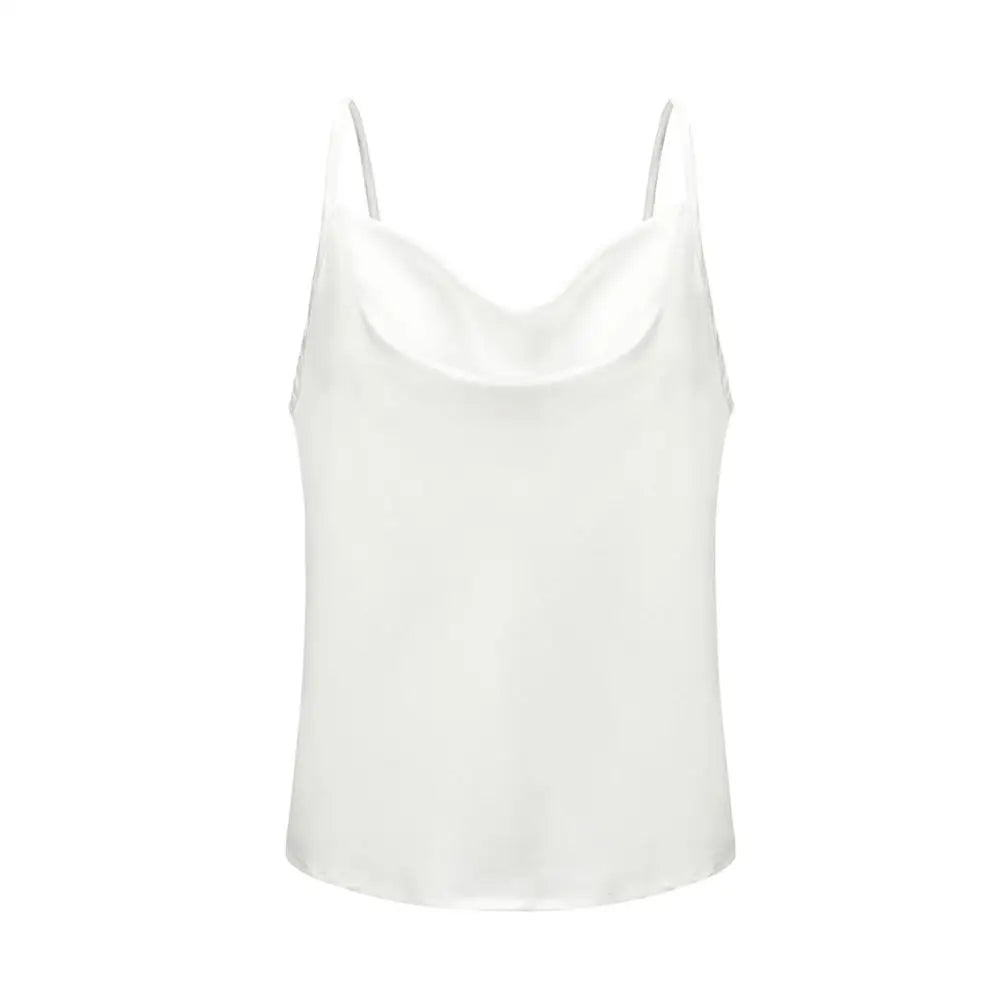 2026 White Women Silk-Like Satin Tops Stye New Collect Summer Sexy Tank For Ladies Strappy Camisole T-Shirts Grunge Femme Clothe