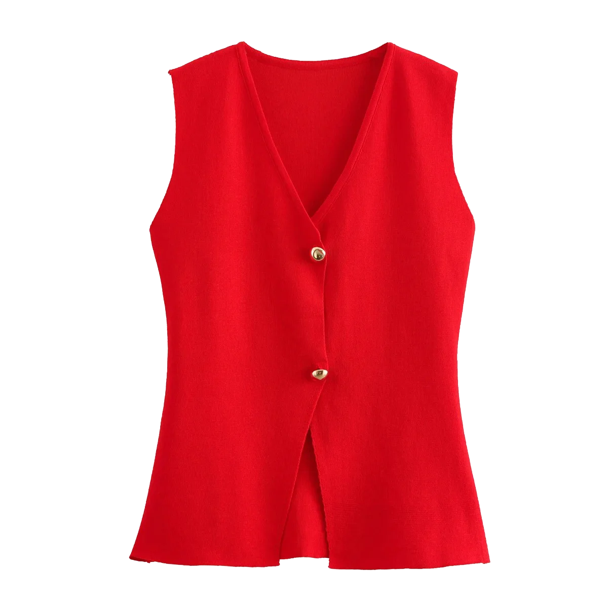Knit Sleeveless Vest Woman Button New 2025 Spring Cropped Vests for Women Streetwear Basic Vest Top Women Knitted Vest For Women