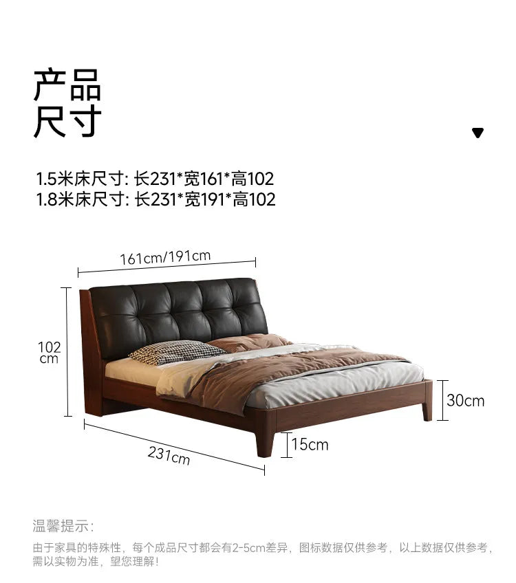 Black Headboard Double Bed Aesthetic Frame Full Wooden Luxury Modern Double Beds Floor Adult Queen Size Bedroom Furniture Sets