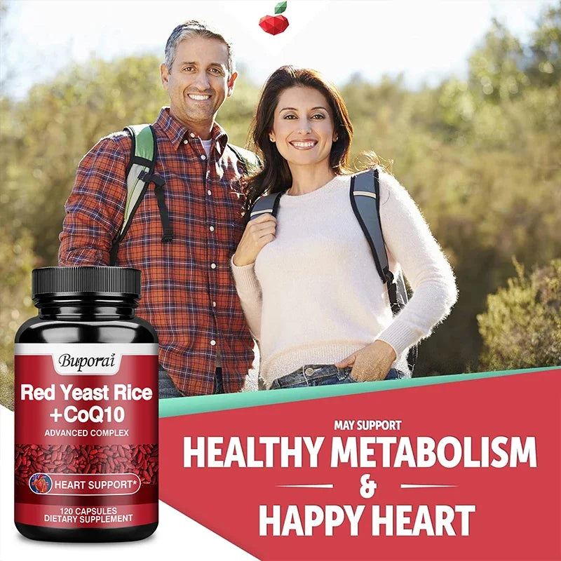 Red Yeast Rice with CoQ10 Supplement - Antioxidant Support for Energy and Heart Health