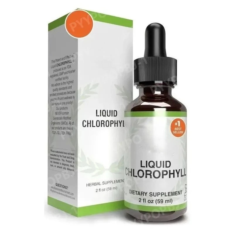 Nourishment Chlorophyll Supplement Detox Immune Support Internal Deodorizer Liquid Drops Natural Mint Flavor 59ml