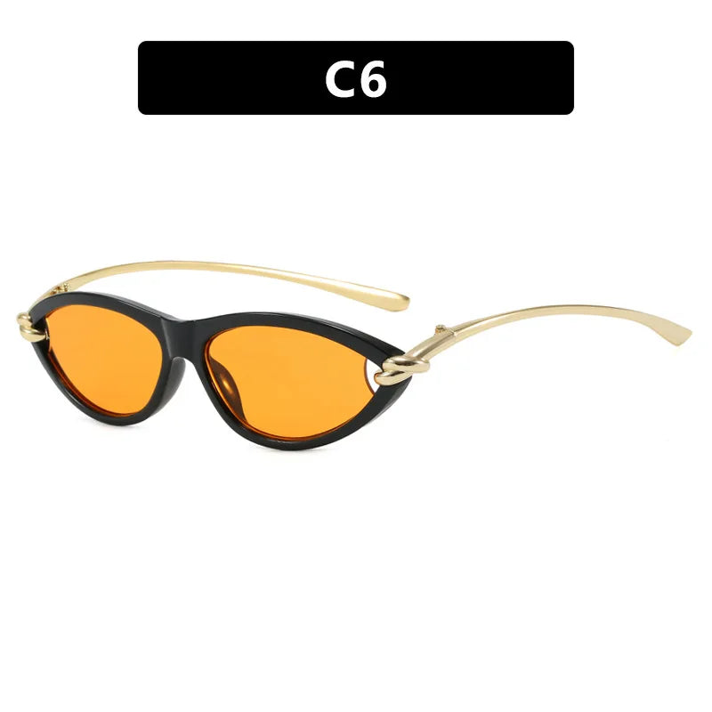 New Personalized Cat-eye Knots Sunglasses Metal UV400 Protection Stage Performances Walk The Show Unisex Shades Glasses