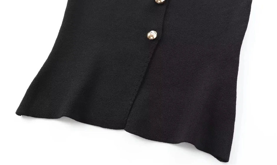 Knit Sleeveless Vest Woman Button New 2025 Spring Cropped Vests for Women Streetwear Basic Vest Top Women Knitted Vest For Women