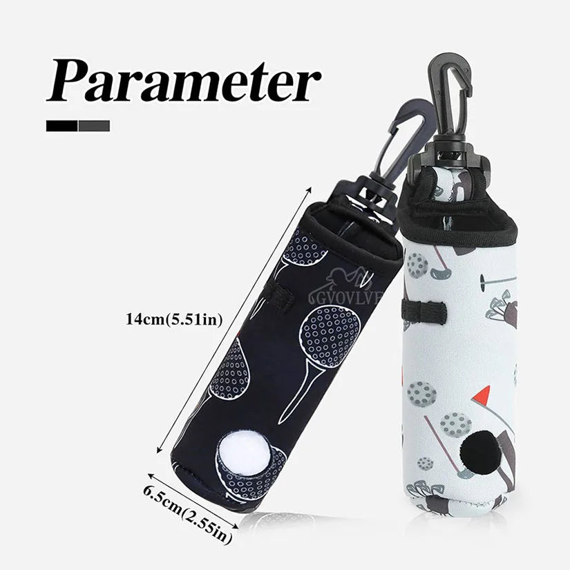 1pc Golf Ball Bag with Hanging Clip Buckle for 3 Golf Balls Golf Ball Storage Bag Portable Golf Tee Bag Golf Accessories