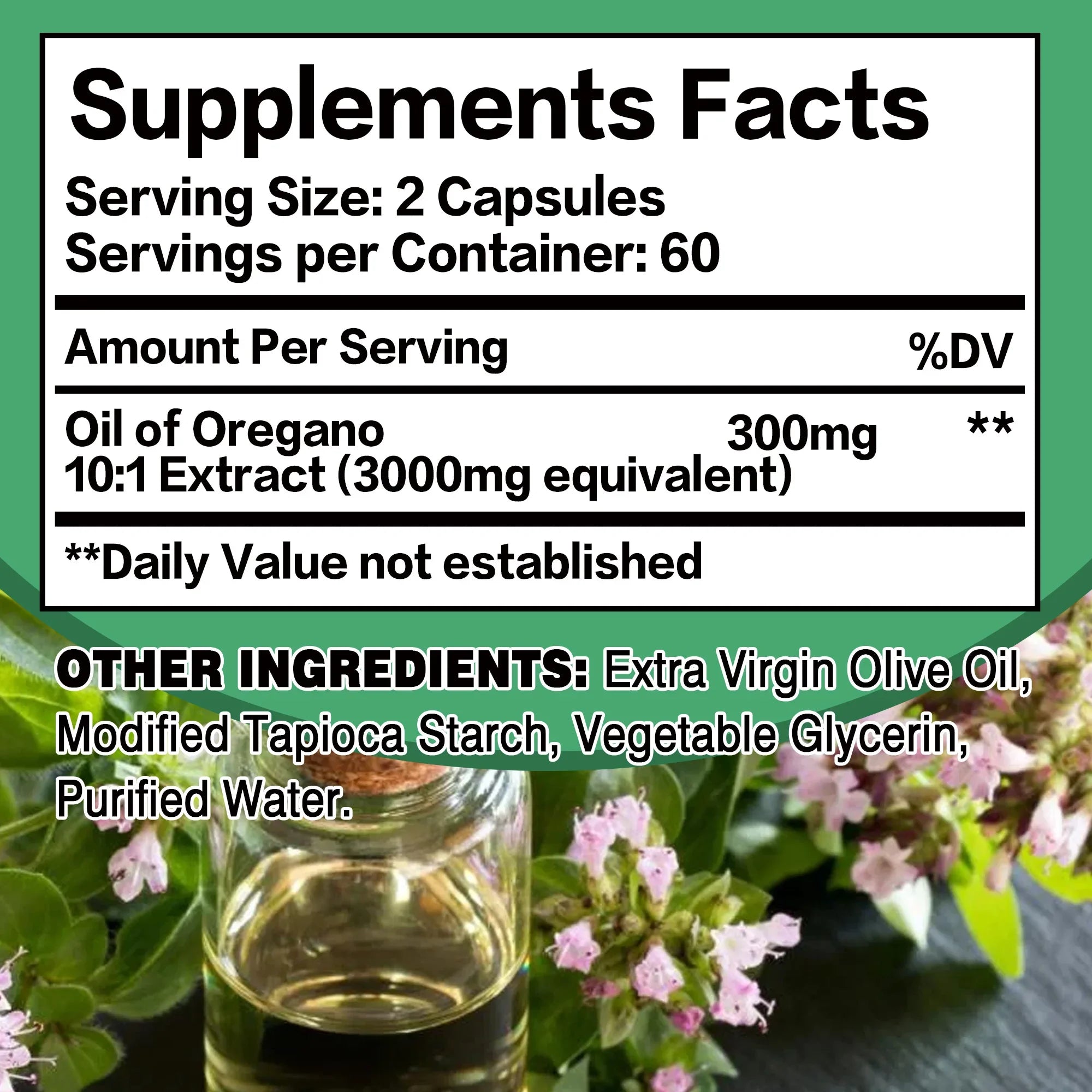 Oil of Oregano Capsules - Support Digestion, Intestinal Health, Immune System, Antioxidant - 120 Capsules