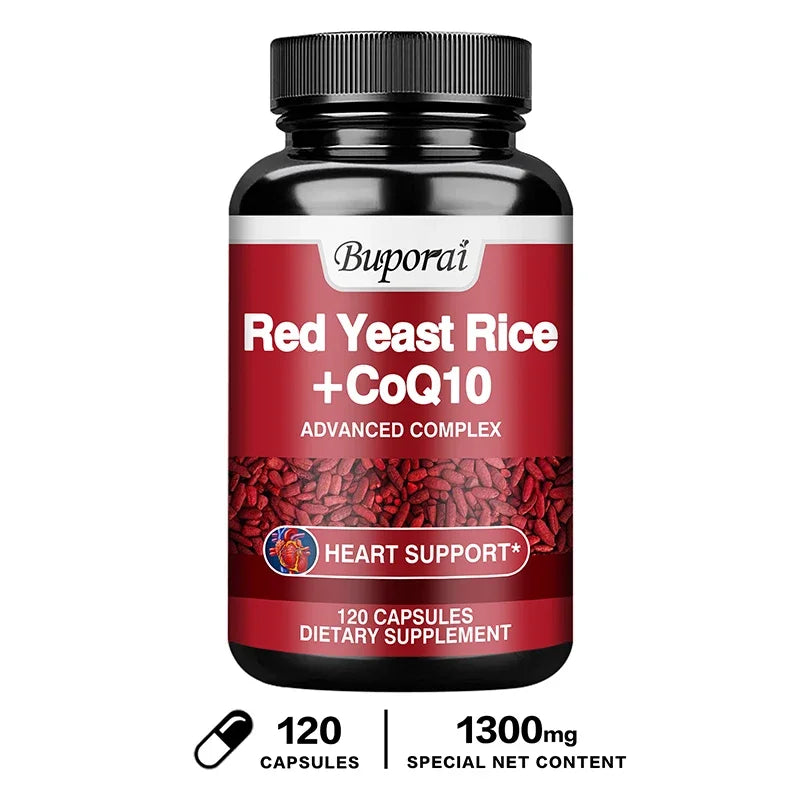Red Yeast Rice with CoQ10 Supplement - Antioxidant Support for Energy and Heart Health