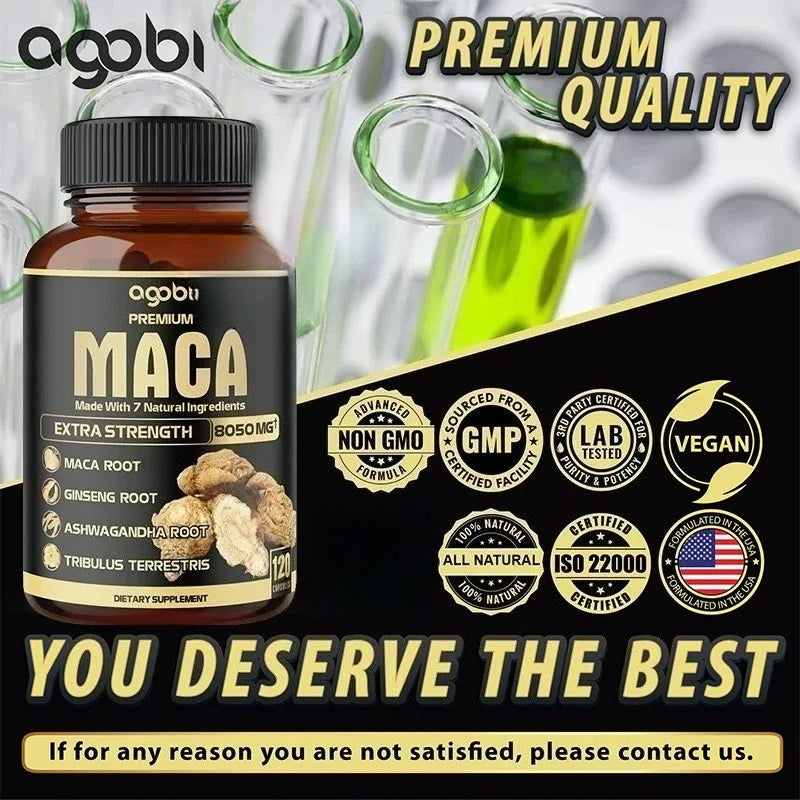 Balincer Men's Black Maca Supplement - Ginseng Supplement for Health, Energy and Endurance, Muscle Mass