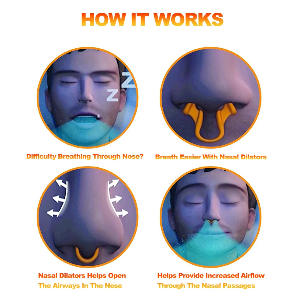 2Pcs/Box Anti Snore Apnea Nose Clip Anti-Snoring Breathe Aid Stop Snore Device Sleeping Aid Equipment Stop Snoring Sleep Aid