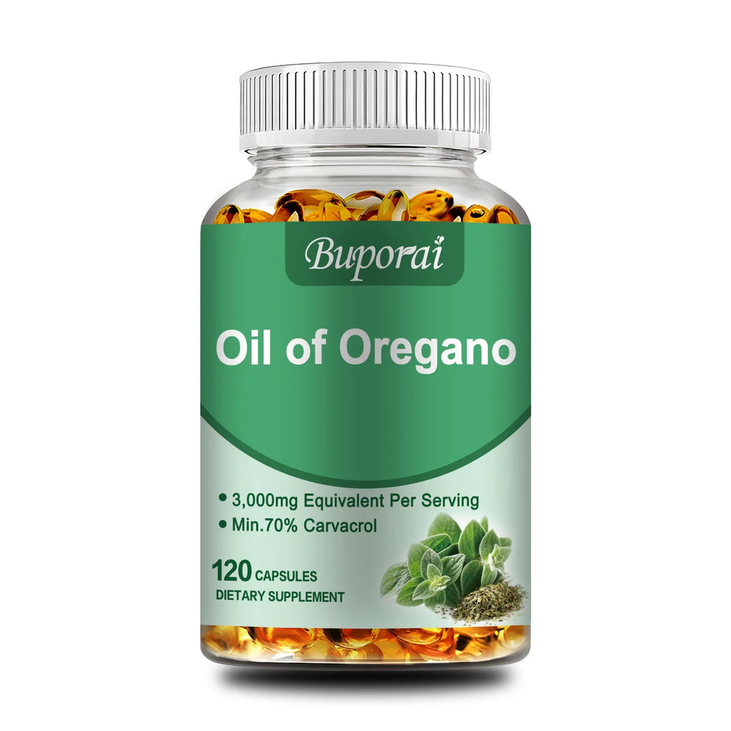 Oil of Oregano Capsules - Support Digestion, Intestinal Health, Immune System, Antioxidant - 120 Capsules