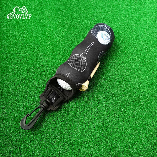 1pc Golf Ball Bag with Hanging Clip Buckle for 3 Golf Balls Golf Ball Storage Bag Portable Golf Tee Bag Golf Accessories
