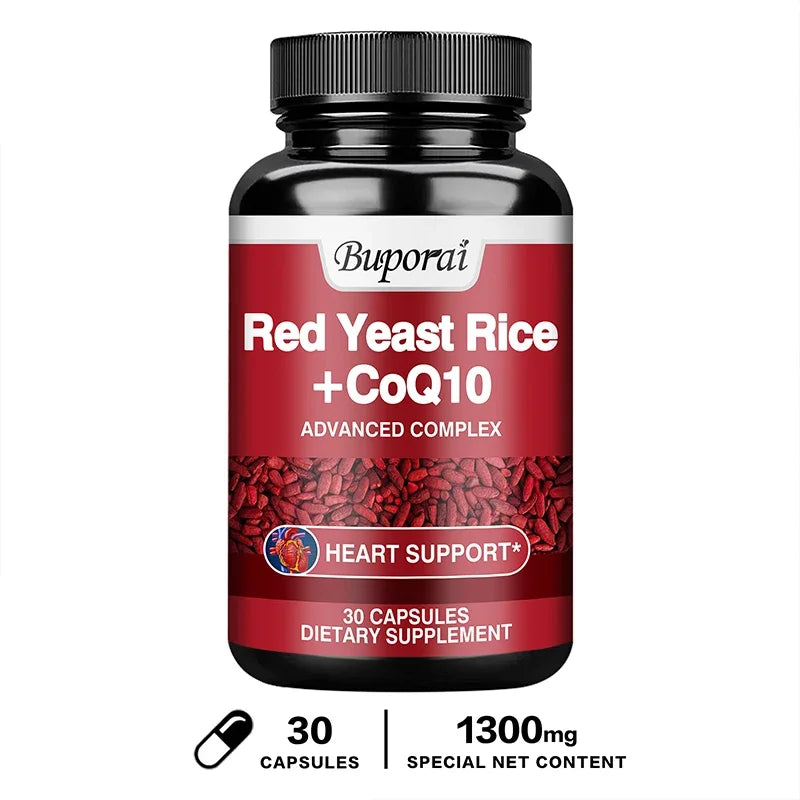 Red Yeast Rice with CoQ10 Supplement - Antioxidant Support for Energy and Heart Health