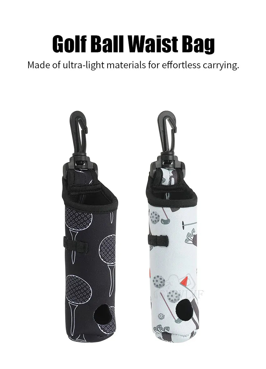 1pc Golf Ball Bag with Hanging Clip Buckle for 3 Golf Balls Golf Ball Storage Bag Portable Golf Tee Bag Golf Accessories