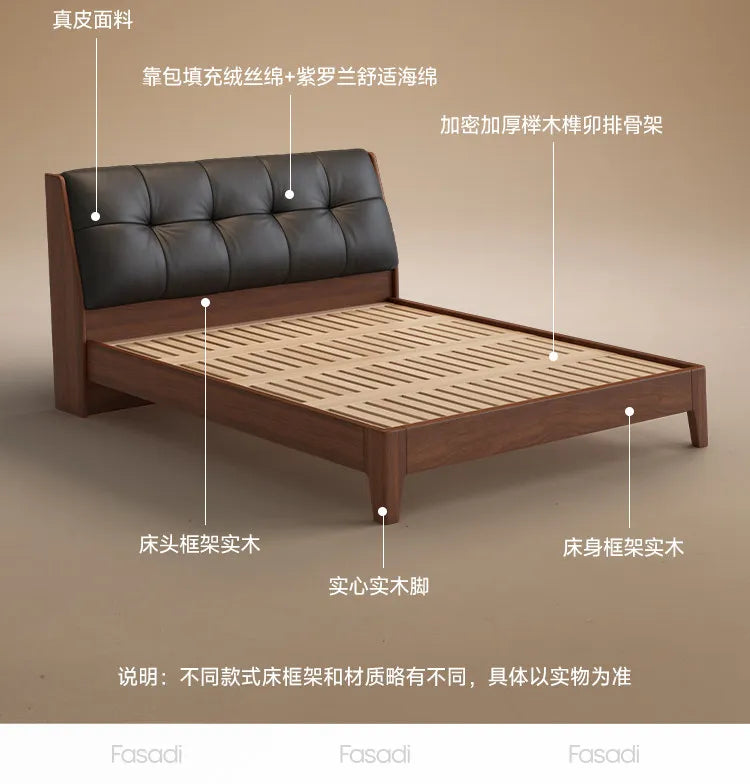 Black Headboard Double Bed Aesthetic Frame Full Wooden Luxury Modern Double Beds Floor Adult Queen Size Bedroom Furniture Sets