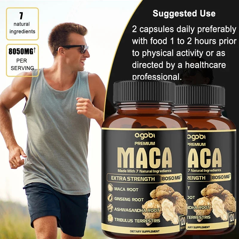Balincer Men's Black Maca Supplement - Ginseng Supplement for Health, Energy and Endurance, Muscle Mass