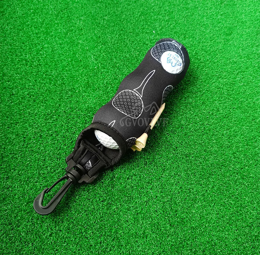 1pc Golf Ball Bag with Hanging Clip Buckle for 3 Golf Balls Golf Ball Storage Bag Portable Golf Tee Bag Golf Accessories