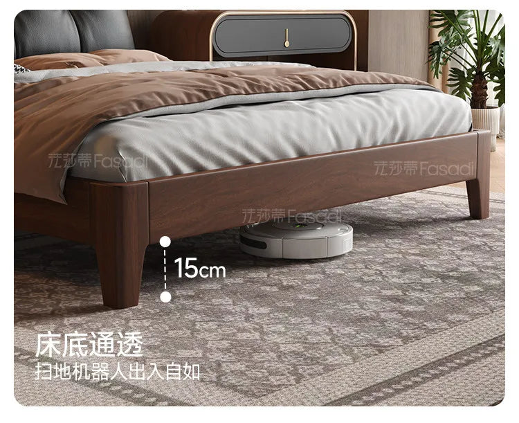 Black Headboard Double Bed Aesthetic Frame Full Wooden Luxury Modern Double Beds Floor Adult Queen Size Bedroom Furniture Sets