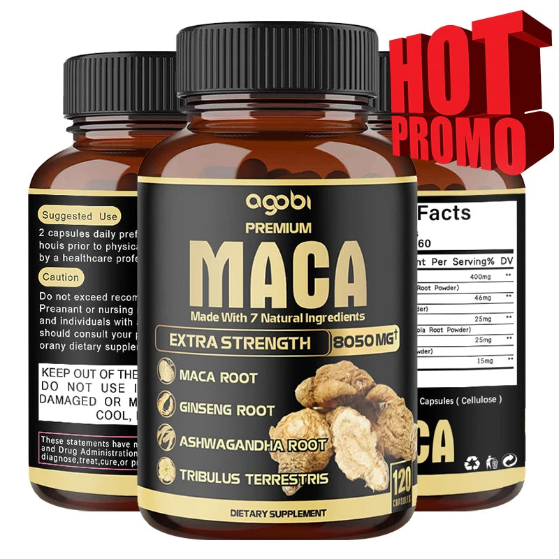 Balincer Men's Black Maca Supplement - Ginseng Supplement for Health, Energy and Endurance, Muscle Mass