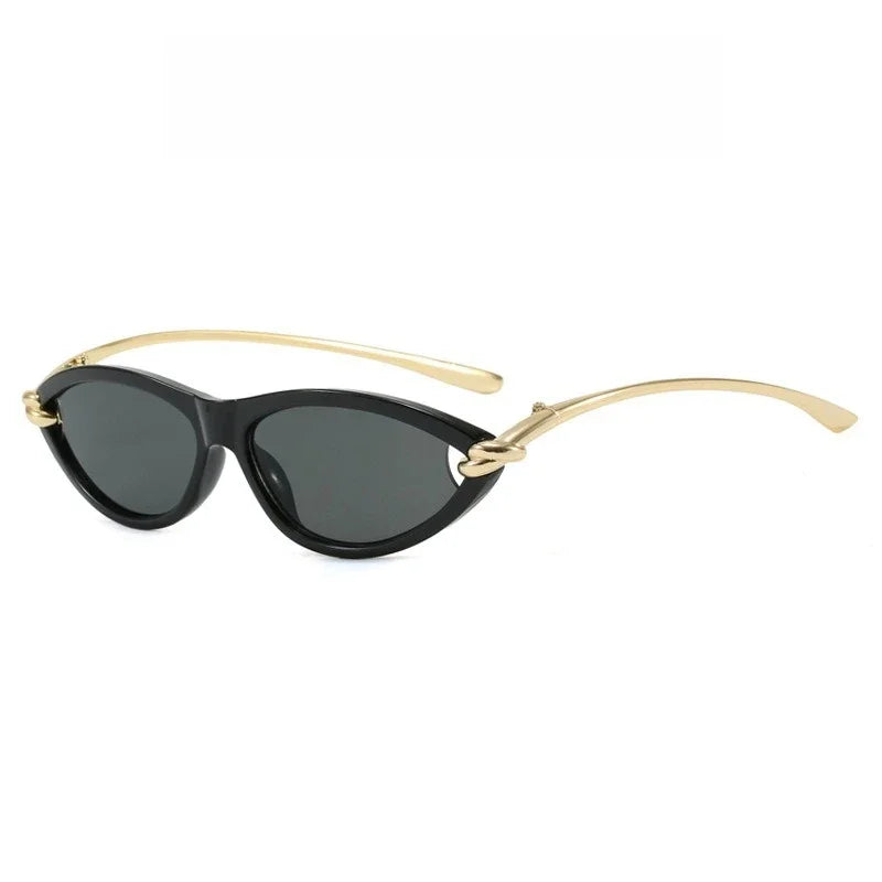 New Personalized Cat-eye Knots Sunglasses Metal UV400 Protection Stage Performances Walk The Show Unisex Shades Glasses