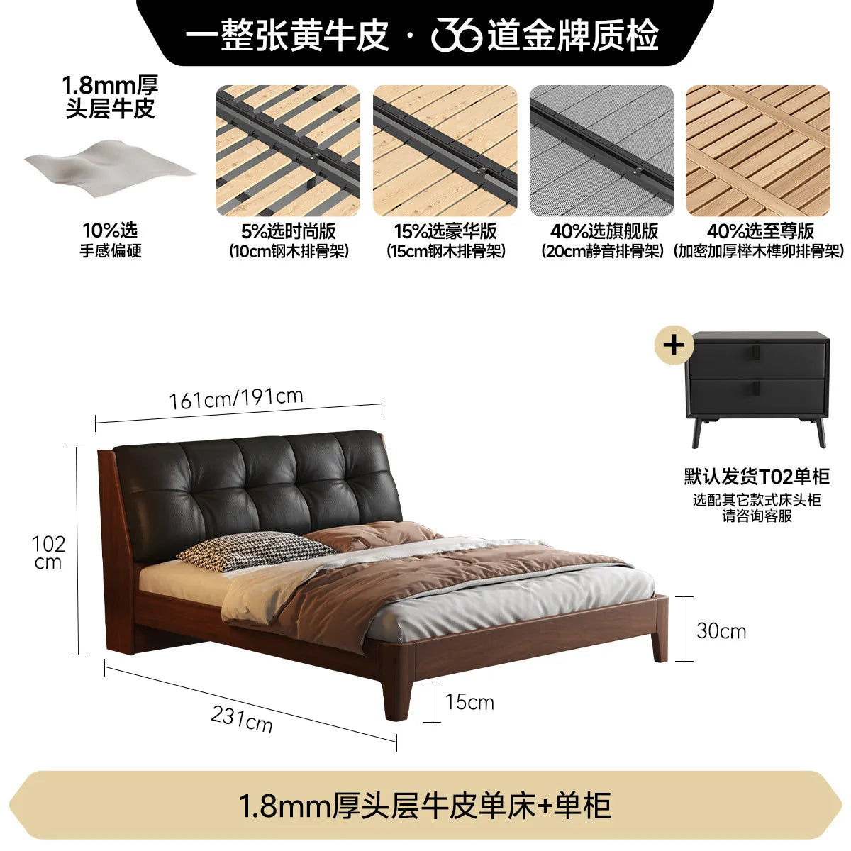 Black Headboard Double Bed Aesthetic Frame Full Wooden Luxury Modern Double Beds Floor Adult Queen Size Bedroom Furniture Sets