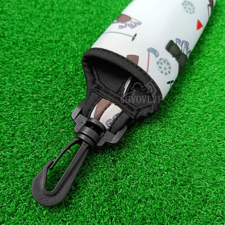 1pc Golf Ball Bag with Hanging Clip Buckle for 3 Golf Balls Golf Ball Storage Bag Portable Golf Tee Bag Golf Accessories
