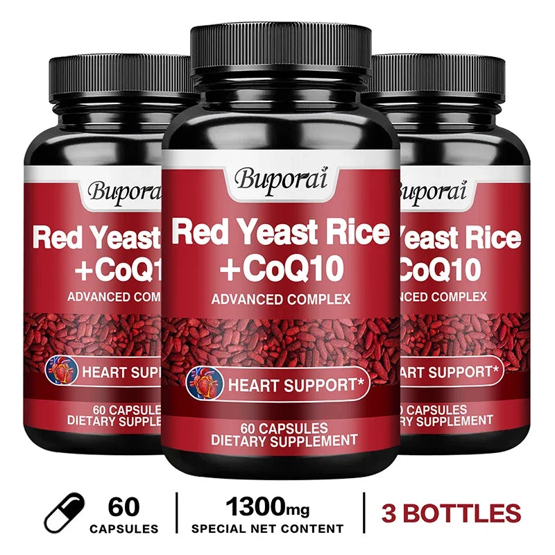 Red Yeast Rice with CoQ10 Supplement - Antioxidant Support for Energy and Heart Health