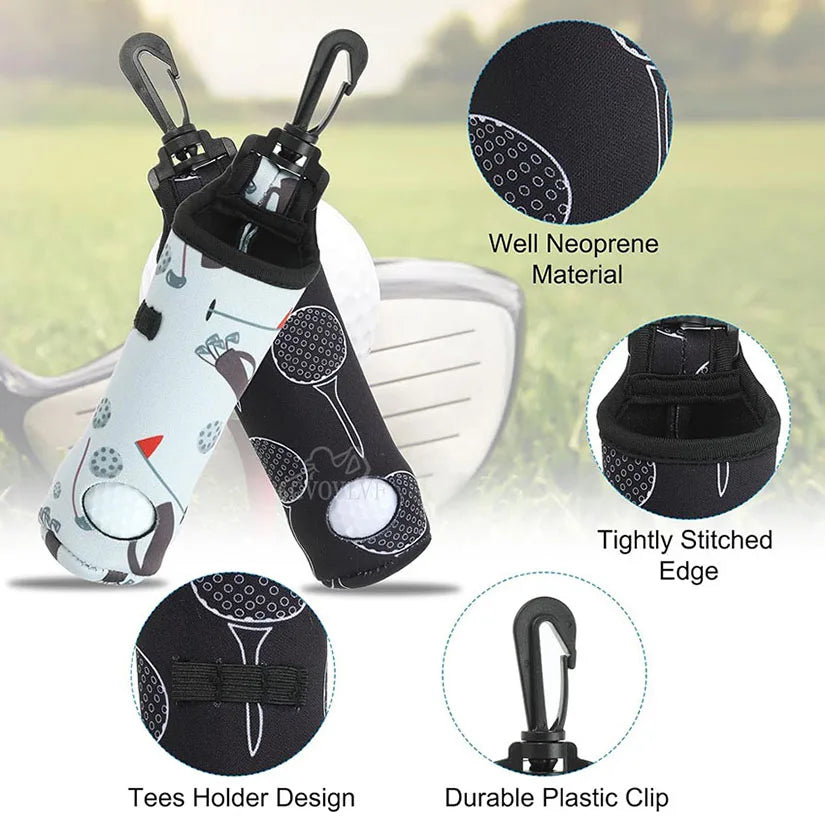 1pc Golf Ball Bag with Hanging Clip Buckle for 3 Golf Balls Golf Ball Storage Bag Portable Golf Tee Bag Golf Accessories