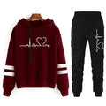 Womens Tracksuit Casual Stripe Versatile Sweatshirt Black Sweatpants Loose Print High Quality Outfits Single Piece Hoodies Pants