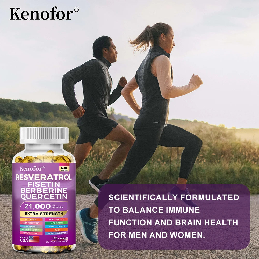 Resveratrol NAD Grape Seed and Berberine Capsules, Improve Immunity, Antioxidants, Cardiovascular Health, Promotes Smooth Skin