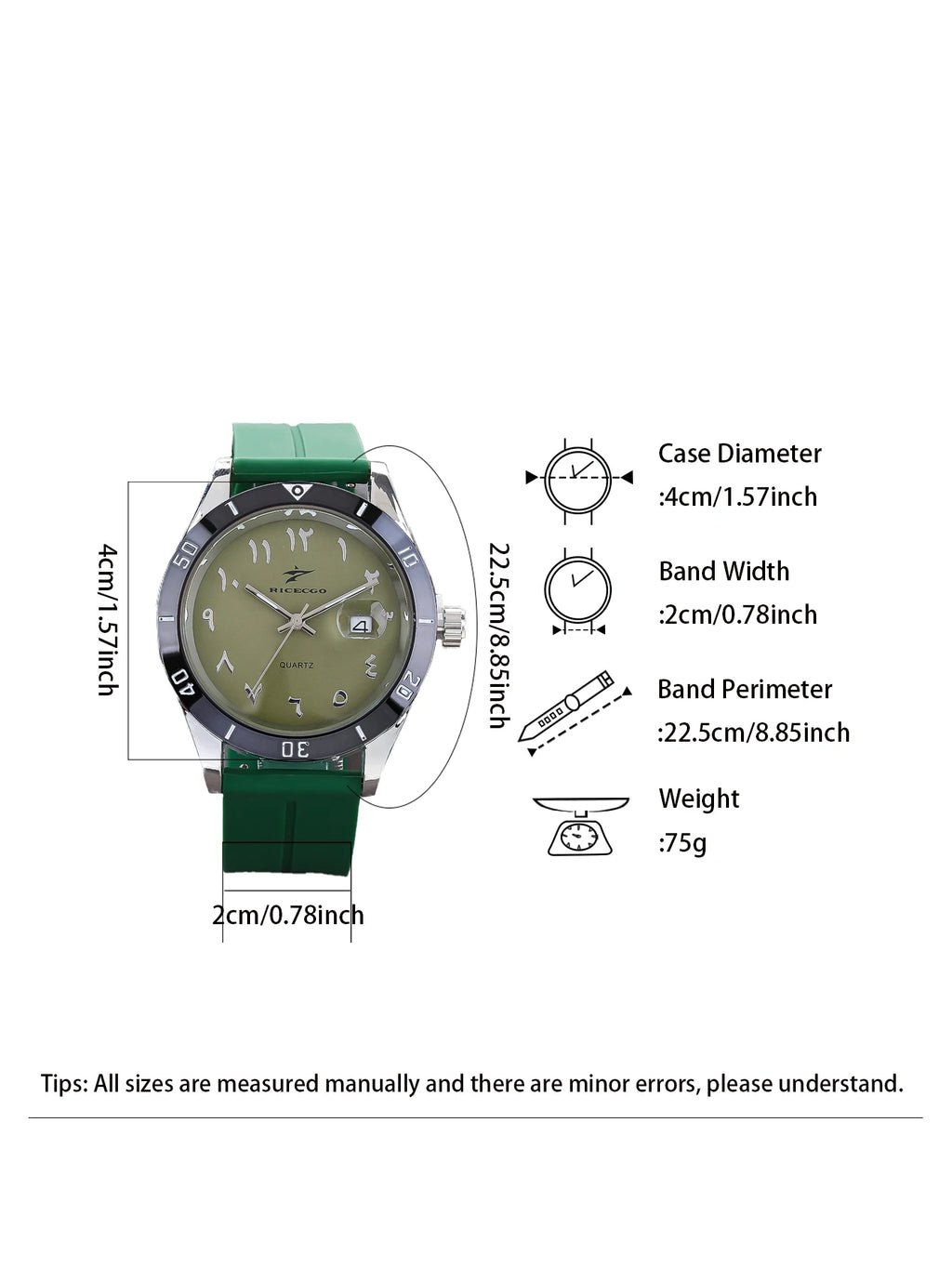Fashionable, sporty, minimalist, business wristwatch with quartz movement, large dial paired with three-dimensional graduations,