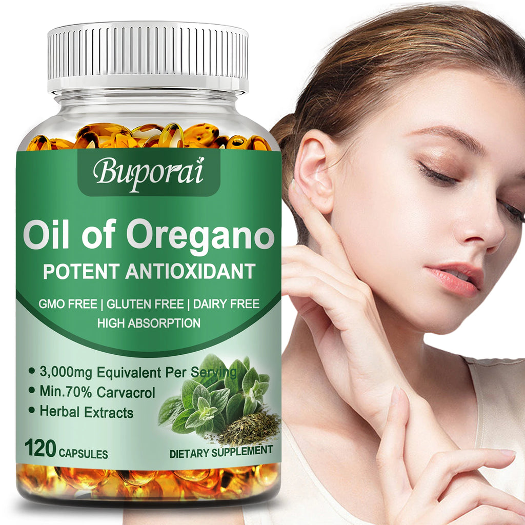 Oil of Oregano Capsules - Support Digestion, Intestinal Health, Immune System, Antioxidant - 120 Capsules