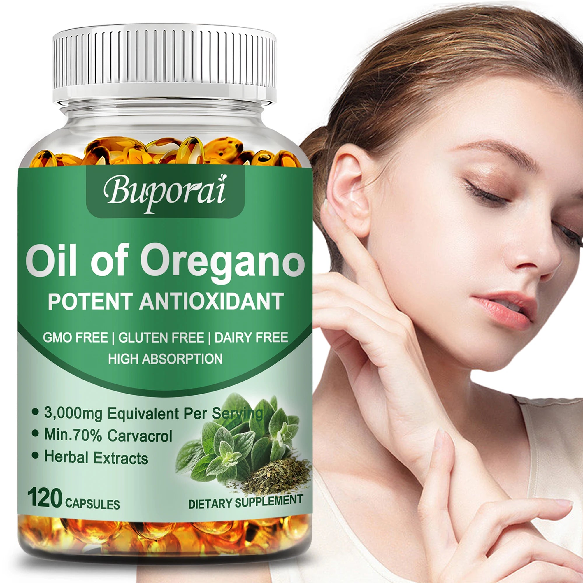 Oil of Oregano Capsules - Support Digestion, Intestinal Health, Immune System, Antioxidant - 120 Capsules