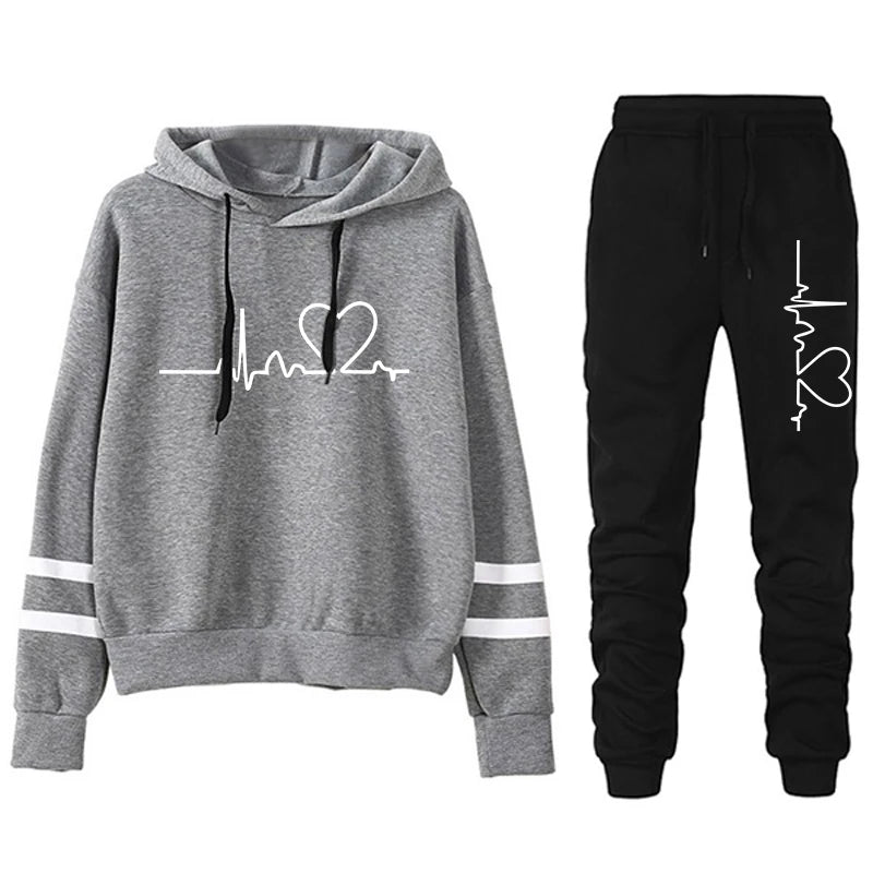Womens Tracksuit Casual Stripe Versatile Sweatshirt Black Sweatpants Loose Print High Quality Outfits Single Piece Hoodies Pants