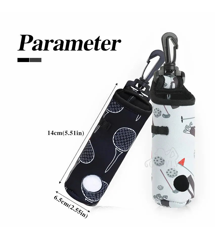 1pc Golf Ball Bag with Hanging Clip Buckle for 3 Golf Balls Golf Ball Storage Bag Portable Golf Tee Bag Golf Accessories