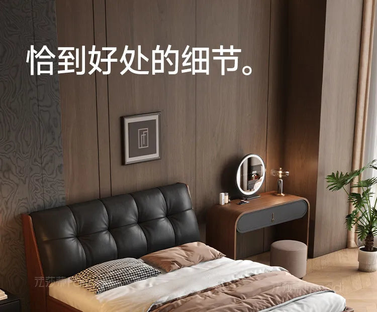 Black Headboard Double Bed Aesthetic Frame Full Wooden Luxury Modern Double Beds Floor Adult Queen Size Bedroom Furniture Sets