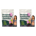 Kombucha Probiotic Gummies with Prebiotics Fiber Vegan Berry Flavor Daily Supplement Digestive Friendly Formula 30 Count