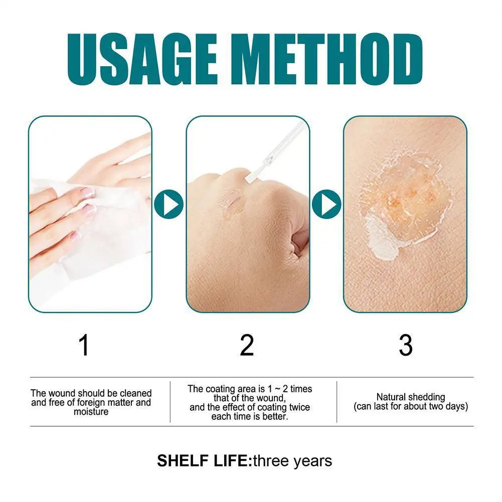 Liquid Band-Aid Waterproof Wound Healing Gel Disinfecting Adhesive Patch Wound FastHealing Gel Bandage Hemostatic Liquid 10ml
