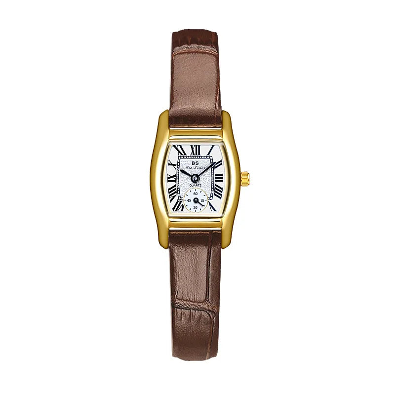 Watches For Women Elegant Vintage Rectangle Ladies Watch With Brown Small Leather Fashion Golden Quartz Women's Wristwatch 2025