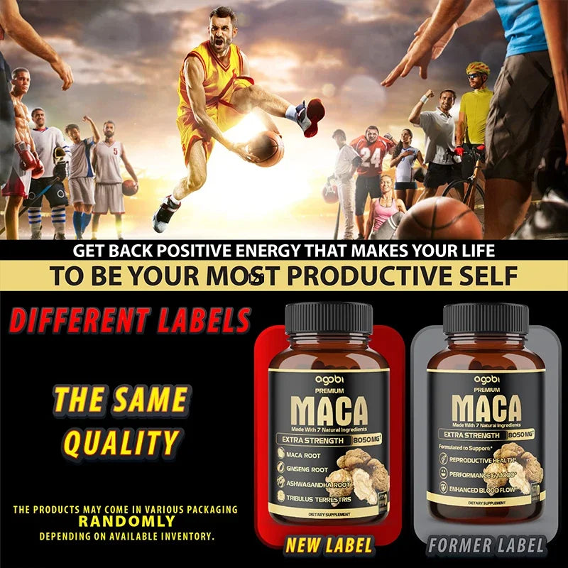 Balincer Men's Black Maca Supplement - Ginseng Supplement for Health, Energy and Endurance, Muscle Mass