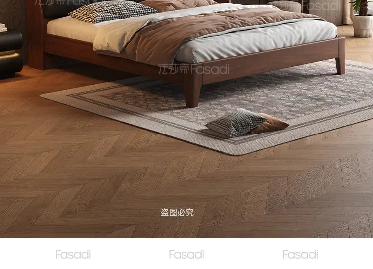 Black Headboard Double Bed Aesthetic Frame Full Wooden Luxury Modern Double Beds Floor Adult Queen Size Bedroom Furniture Sets