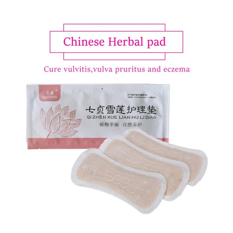 50pcs Chinese Herbal Gynecological Pads Medicine Tampons Vaginal Infection Silver-ion Gynecol Cure Care Medicated Sanitary Pads
