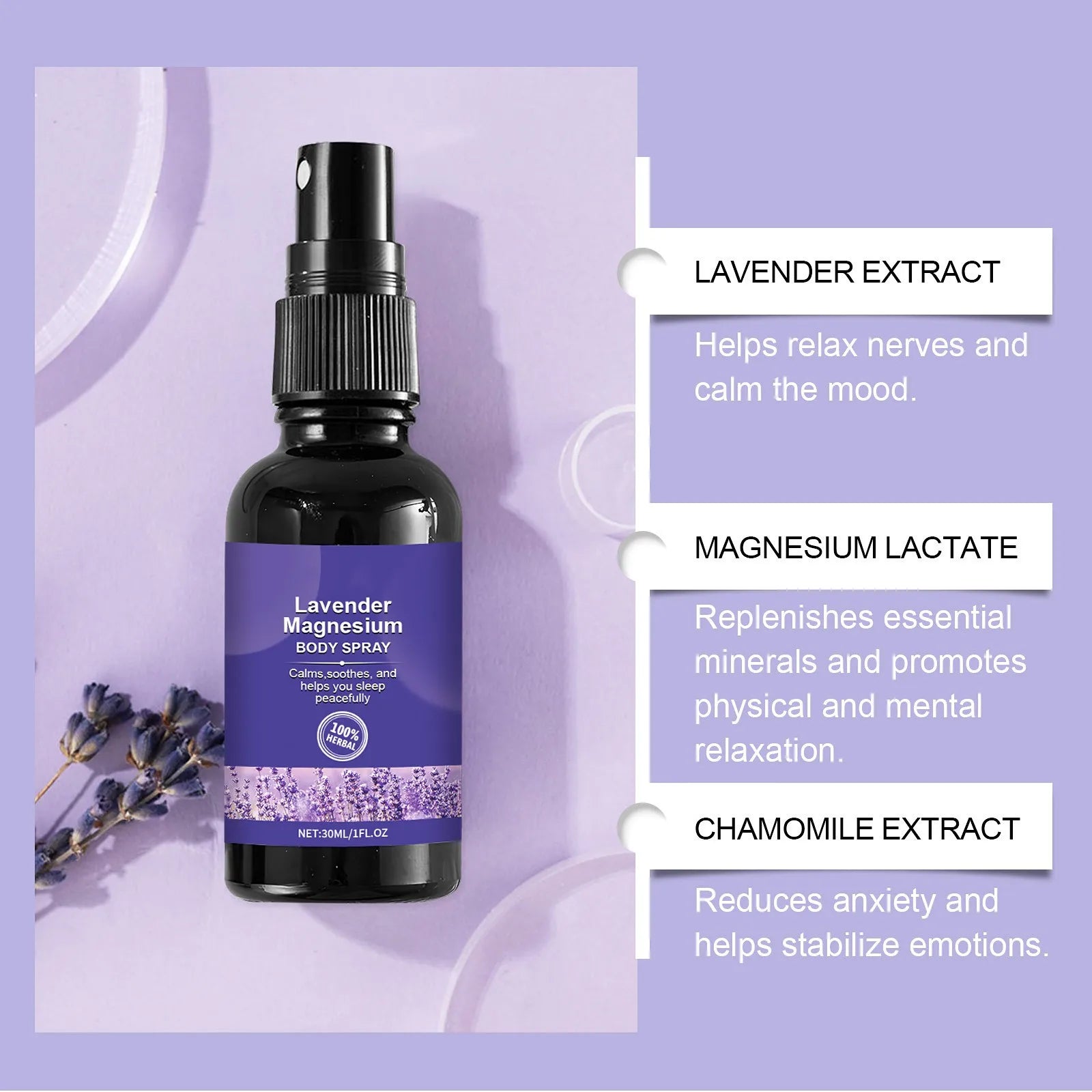 Lavender Sleep Spray 30ml Aromatherapy Sleep Lavender Vanilla Pillow Mist Sleep Pillow Spray For Room Deep Sleep Spra
