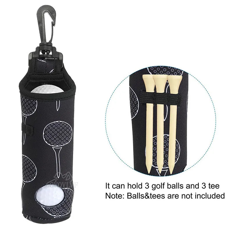 1pc Golf Ball Bag with Hanging Clip Buckle for 3 Golf Balls Golf Ball Storage Bag Portable Golf Tee Bag Golf Accessories