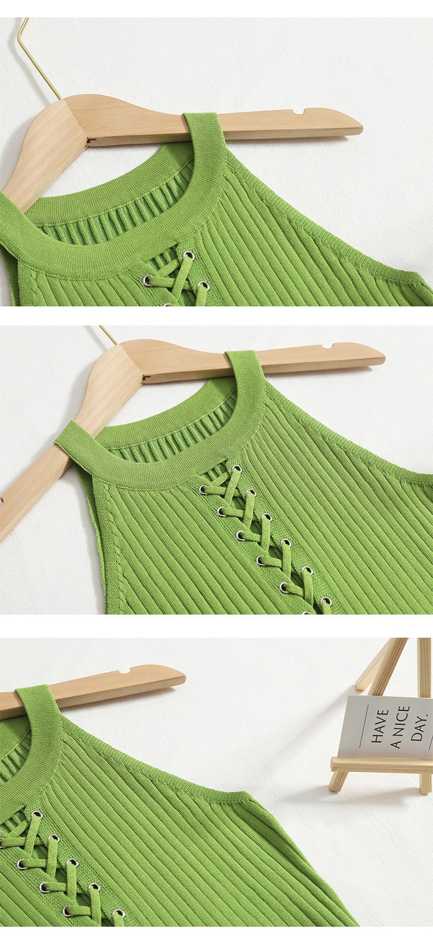 YuooMuoo Chic Fashion 2026 Summer Sleeveless Mini Dress Women O-neck Bandage Slim Knitted Bodycon Dress Streetwear Lady Outfits