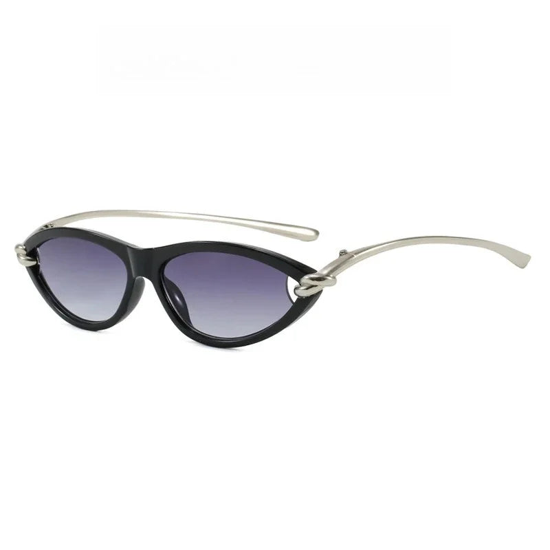 New Personalized Cat-eye Knots Sunglasses Metal UV400 Protection Stage Performances Walk The Show Unisex Shades Glasses