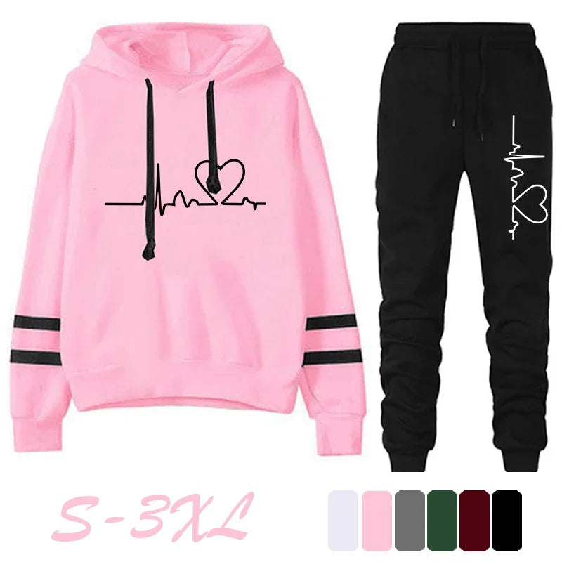Womens Tracksuit Casual Stripe Versatile Sweatshirt Black Sweatpants Loose Print High Quality Outfits Single Piece Hoodies Pants
