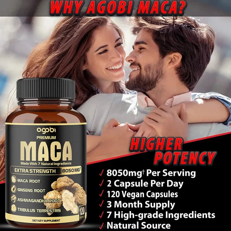 Balincer Men's Black Maca Supplement - Ginseng Supplement for Health, Energy and Endurance, Muscle Mass