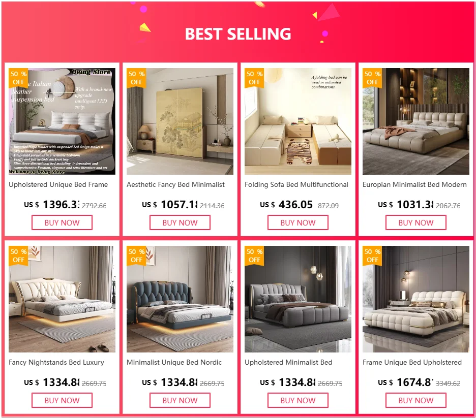 Europian Modern Bed Aesthetic Unique Sleeping Double Bed Children 180x200 Cama De Lujo Para Dormitorio House Accessories