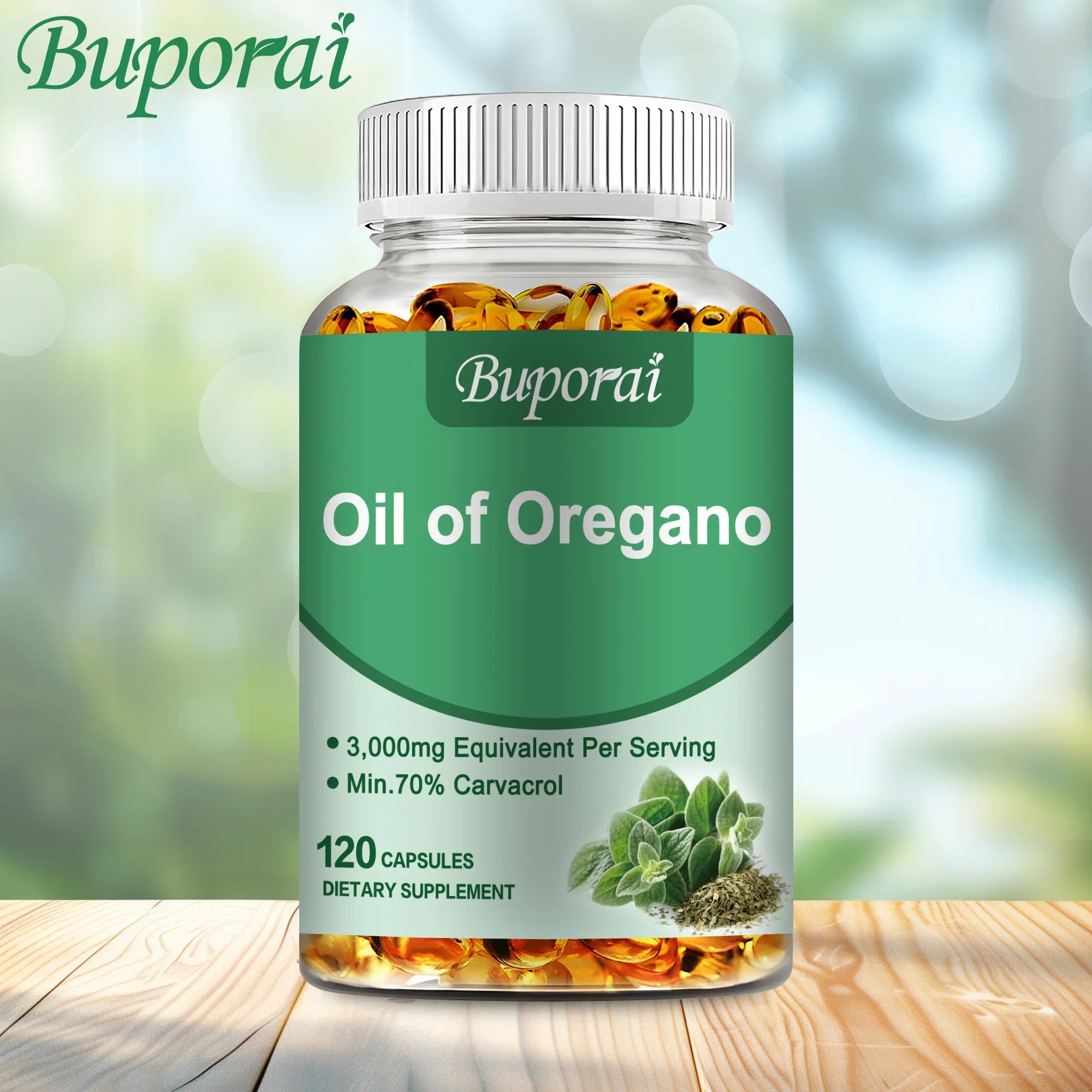 Oil of Oregano Capsules - Support Digestion, Intestinal Health, Immune System, Antioxidant - 120 Capsules
