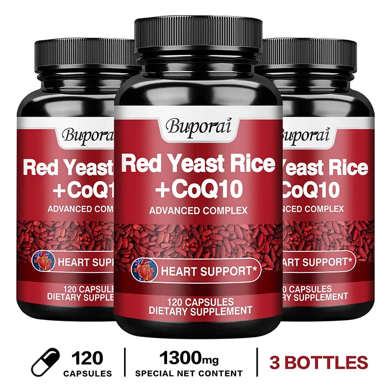 Red Yeast Rice with CoQ10 Supplement - Antioxidant Support for Energy and Heart Health